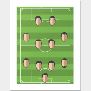 Football Formation 4-4-2 Posters and Art